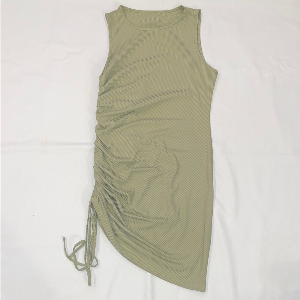 SHEIN Sage Green Ribbed Dress Size XL